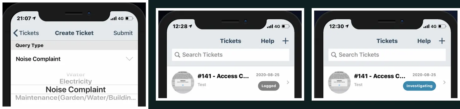 Support tickets in the Openitem app
