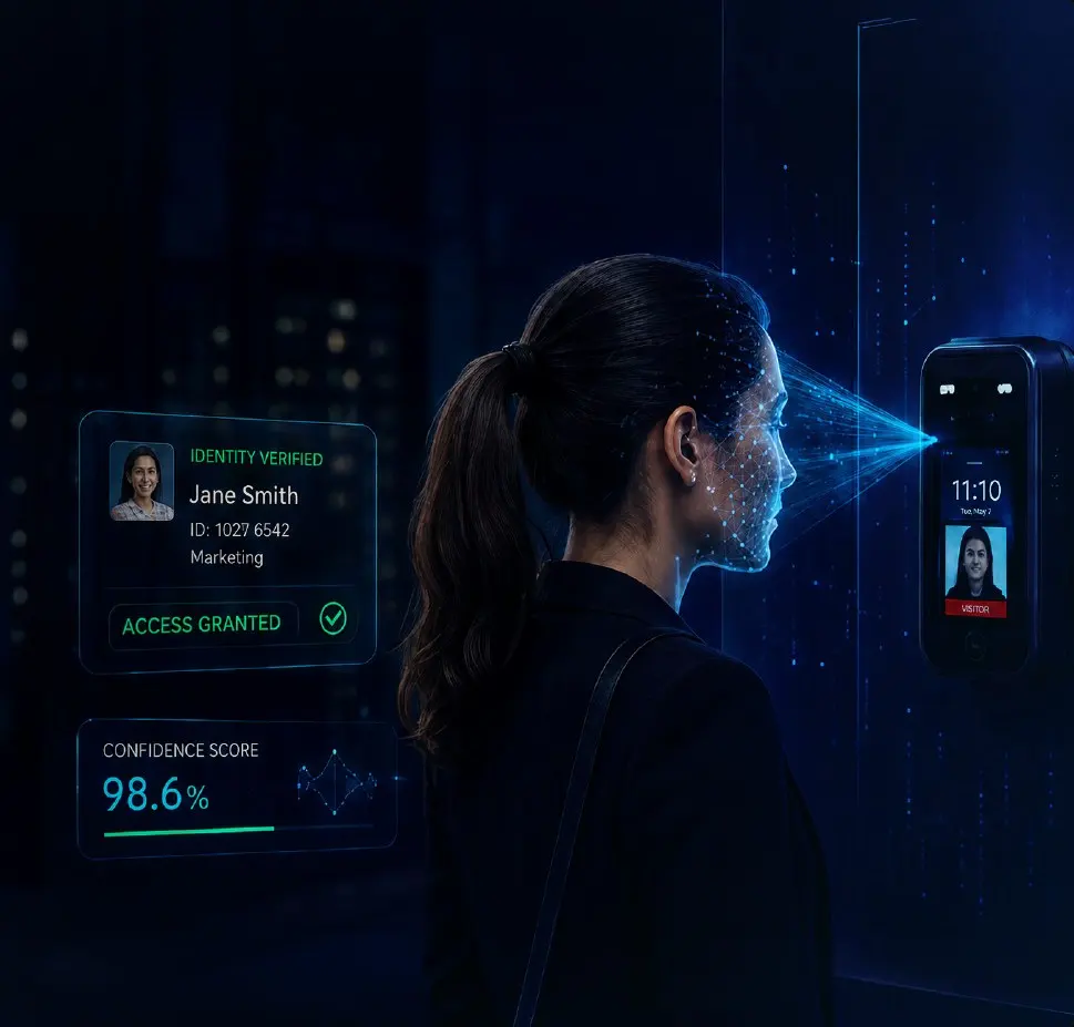 Facial access for up to 100,000 faces